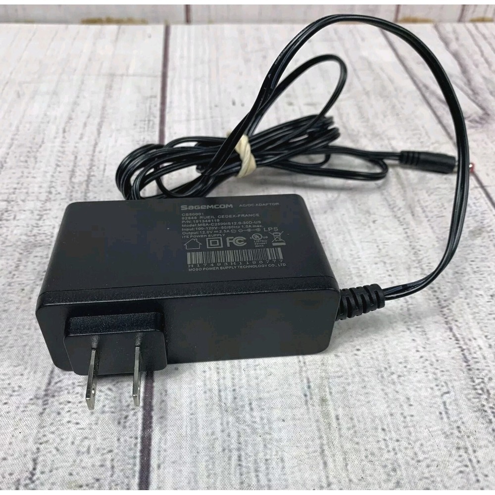 TESTED - Sagemcom CS50001 MSA-C2500IS 12V 2.5A AC DC Power Supply Adapter Cord